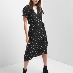 Gap Floral Midi Wrap Dress